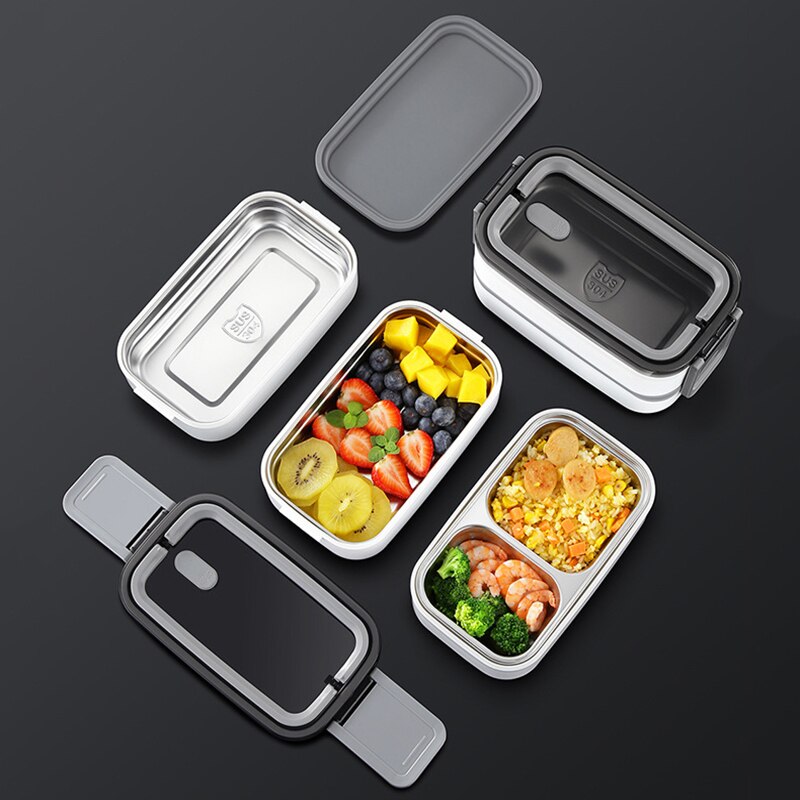 Lunch Box for Kids 304 Stainless Steel Bento Box Office Worker Microwae Heating Food Container Leakproof Food Storage Box