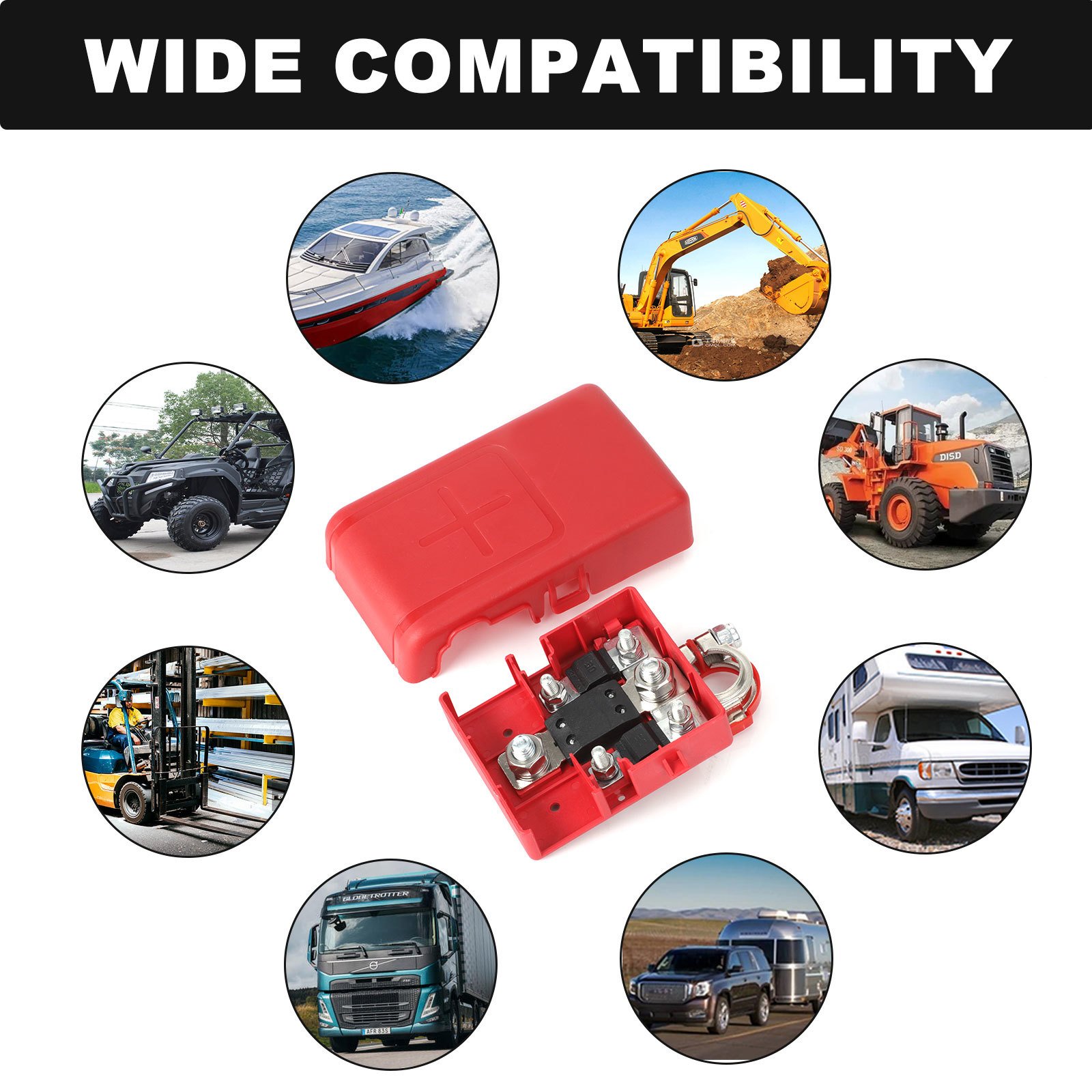 Car Quick Release Fused Battery Distribution Terminal Clamp Pile Head Connectors 32V 400A for Caravans camper Boat Truck