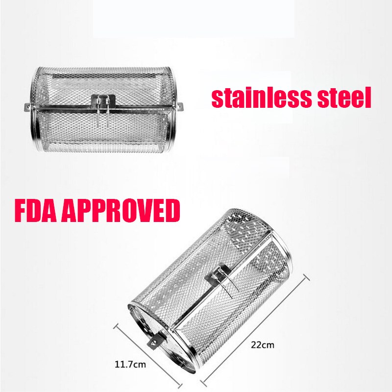 Forno elettrico Universale 12X22CM in Acciaio Inox Tamburo Alla Griglia Gabbia Rotante Forno Netto barbecue Arrosto Chicco di Caffè dado di Noce 29