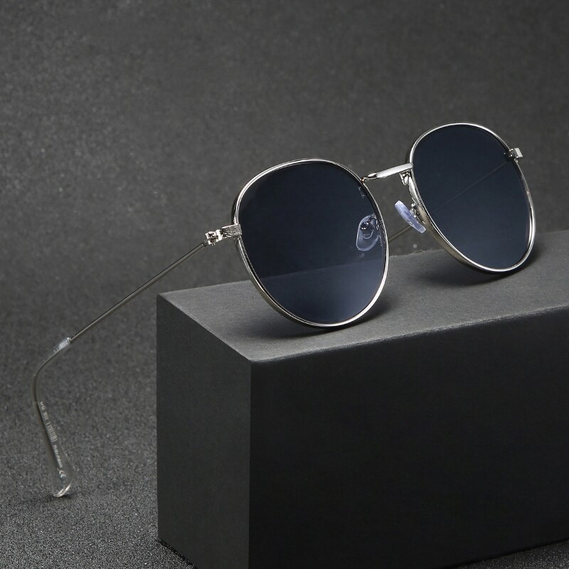 Higodoy retro ronde zonnebril voor dames, klassieke vintage metalen zonnebril, uv-beschermende zonnebril voor heren, merk