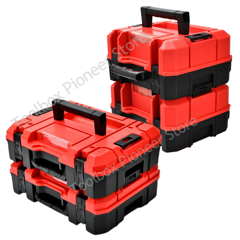 Stacked Protable Toolbox Plastic Suitcase Tool Box Organizer Box Hard Case Large Capacity Storage Box Repair Tools Organizer