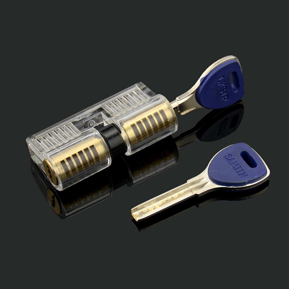 KEYTOOL 7 unids/lote transparente cerraduras de combinación de entrenamiento para cerrajero herramientas de formación Visible de la cerradura