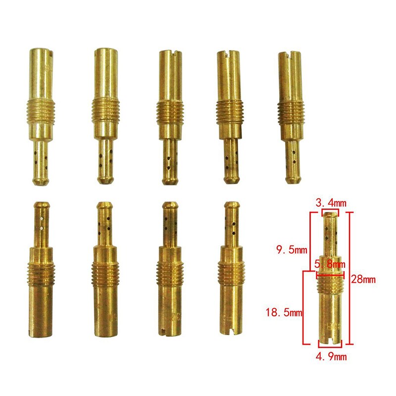 10pcs Set Slow/Pilot Jet & 10pcs Main Jet For PWK Keihin OKO CVK Carburetor Vice injectors (Total 20 set)