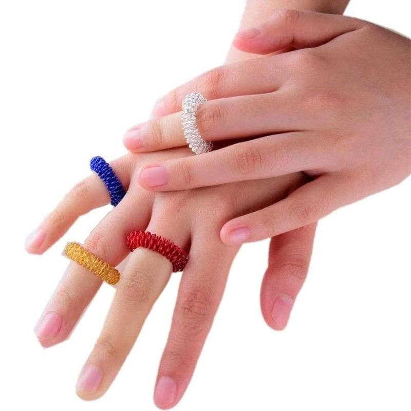 Spiky Sensory Finger Rings Stress Relief Massager Toy Finger Stress Relief Sensory Toys Rings Spiky Anxiety Finger G3B7