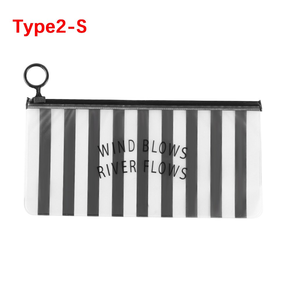 Bolsa de cosméticos, herramientas para brochas de maquillaje, estuche de bolígrafo, bolsa de maquillaje transparente, cremallera, soporte de productos de aseo, almacenamiento, Kit de herramientas de maquillaje, 3 tamaños: Type 2 S