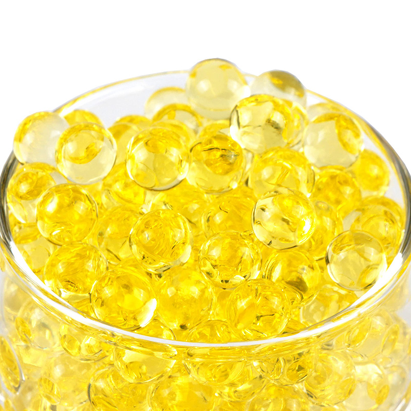 600 SZTUK Przezroczyste koraliki wodne Kryształowa gleba Przezroczyste rosnące perły żelowe Kulki hydrożelowe Błoto Orbiz Jelly do roślin wazonowych Wystrój domu: YELLOW