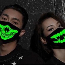Vrouw Mannen Glow In Dark Skull Scarey Maskers Zwart Masker Mond Half Gezicht Masquerade Kostuum Masker DIY Party Decoraties