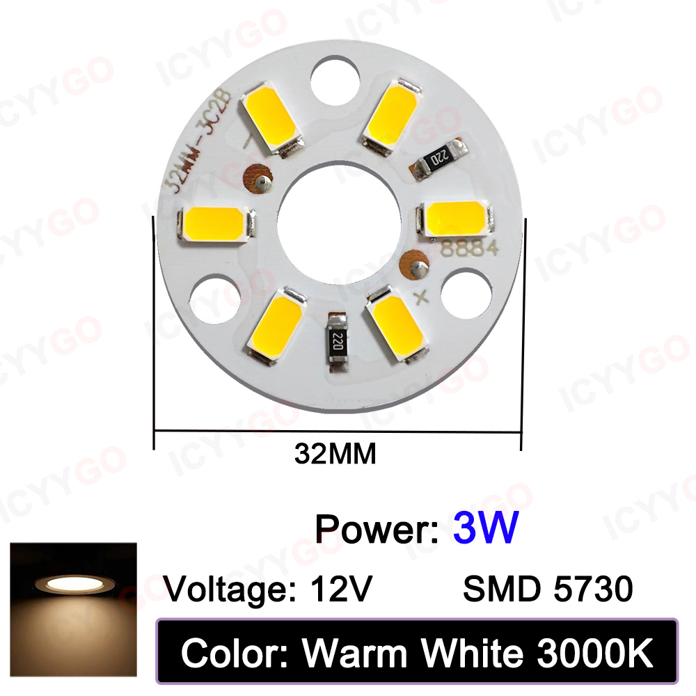 10 Uds DC12V DC24V lámpara cuentas bombilla LED 1W 3W 5W 7W brillo tablero de luz adecuado para bombillas Led Downlight soldadura cable de alimentación: 3,0-3,6 V / Gris oscuro