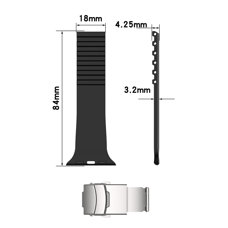 Correa de silicona para Apple Watch Ultra 2, 49mm, 46mm, 44mm, 45mm, 40mm, 38mm, 41mm, 42mm, pulsera deportiva para iWatch Series 10 9 8 7 6
