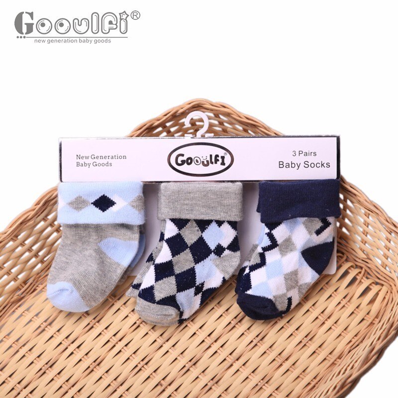 Gooulfi unisex Baby Socken Neugeborenen 3 Paare viel Karikatur Blumen- freundlicher Socken Pack Sommer Gestrickte Baumwolle Baby Jungen Socken 6-12 monate: 871134 / 12m