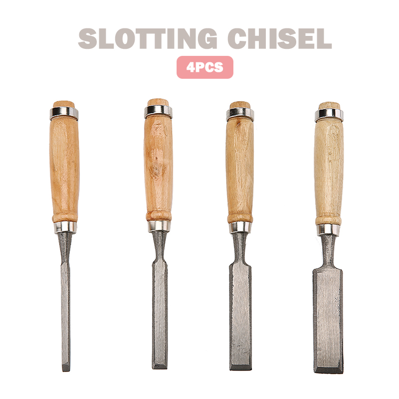 4pcs Wood Carving Chisel Knife DIY Woodworking Carving Gouges Hand Tool Set For Basic Detailed Multi Purpose