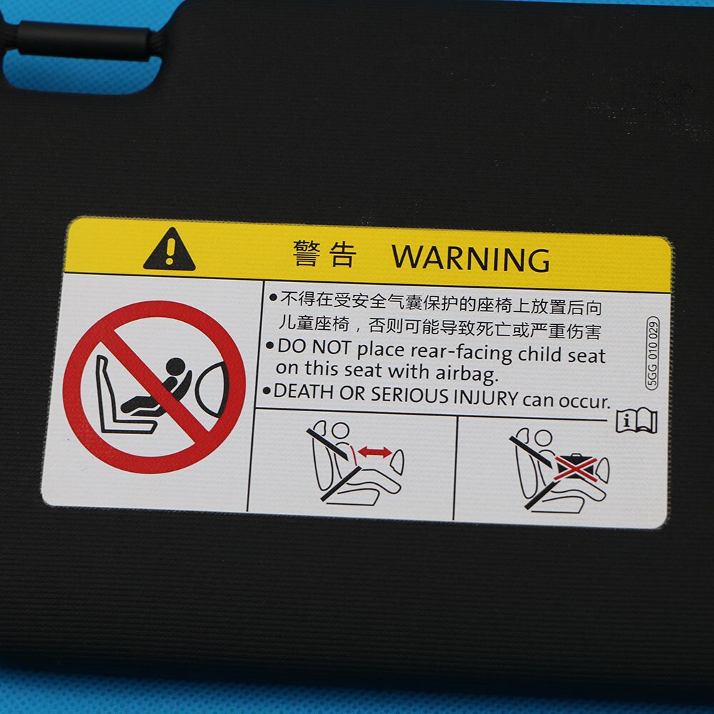 Panneau pare-soleil avant noir avec miroir de maquillage, pour VW Golf 7 SportsVan Jetta MK7 t-cross Passat B8 CC e-golf t-roc, 5GG857552