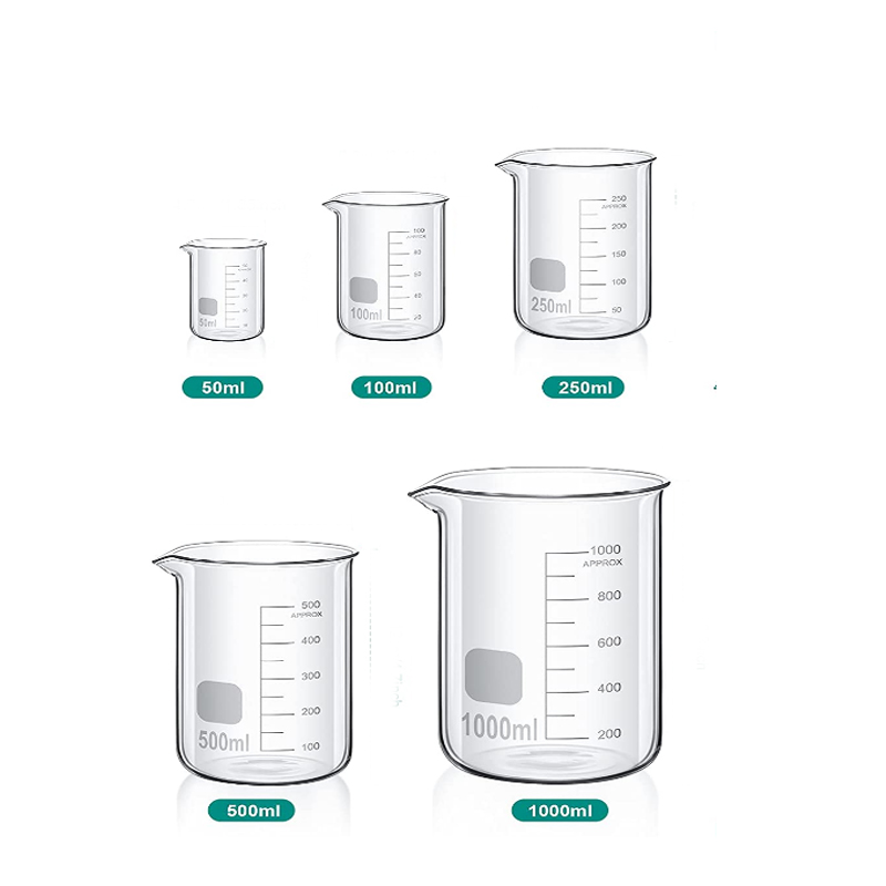 Vaso de vidrio Pyrex de 3000ml-5ml, vasos graduados de GG-17 de borosilicato, vasos medidores de química de vidrio