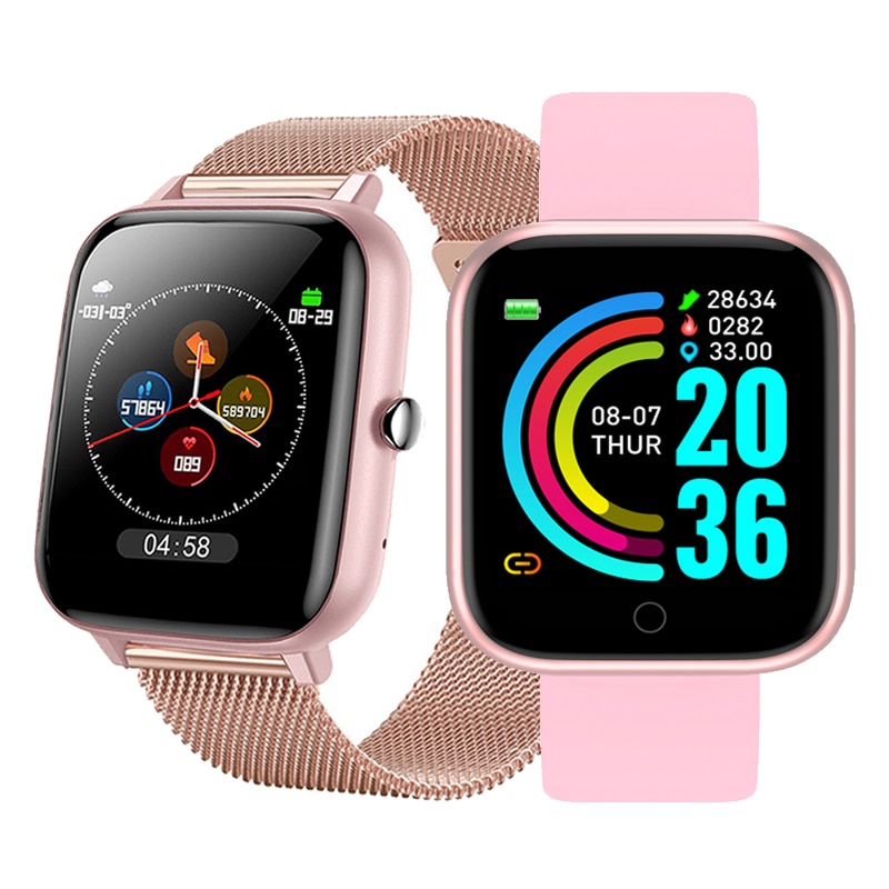 Smart Uhr P6 Frauen Blutdruck Monitor Fitness Tracker Sport Bluetooth Smartwatch D20 Pro Uhr für xiaomi apple PK i5