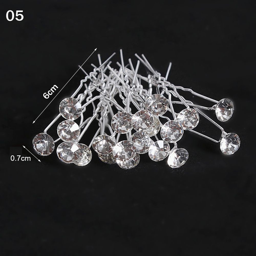 20 stücke Braut U-förmigen Stift Metall Haarspange Clip Haarnadeln Strass Perle Frauen Haar Zubehör Hochzeit Frisur Werkzeuge: Hellgelb Farbe