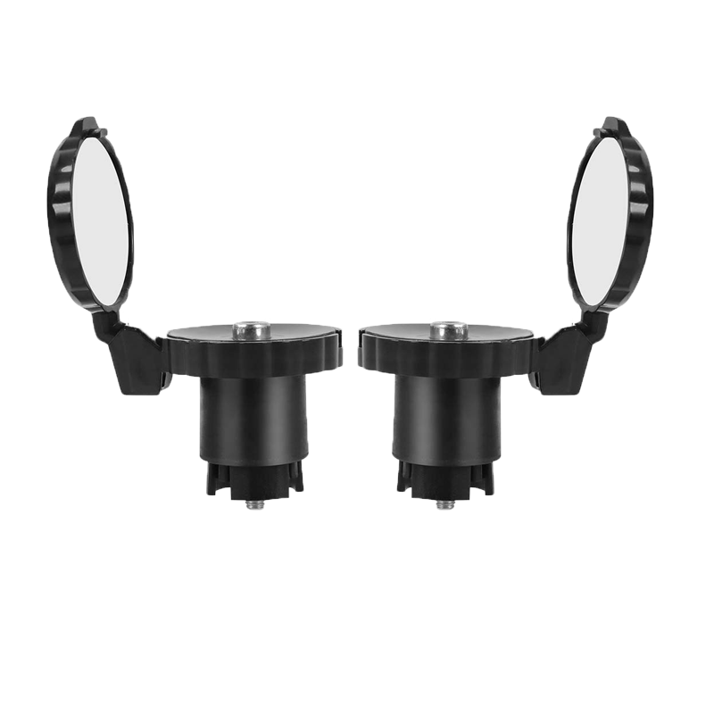 Petit miroir de vélo pliant rotatif pour vtt, 2 pièces, guidon de vélo, rétroviseur, poignée, réflecteur, accessoires spéciaux de cyclisme: YELLOW