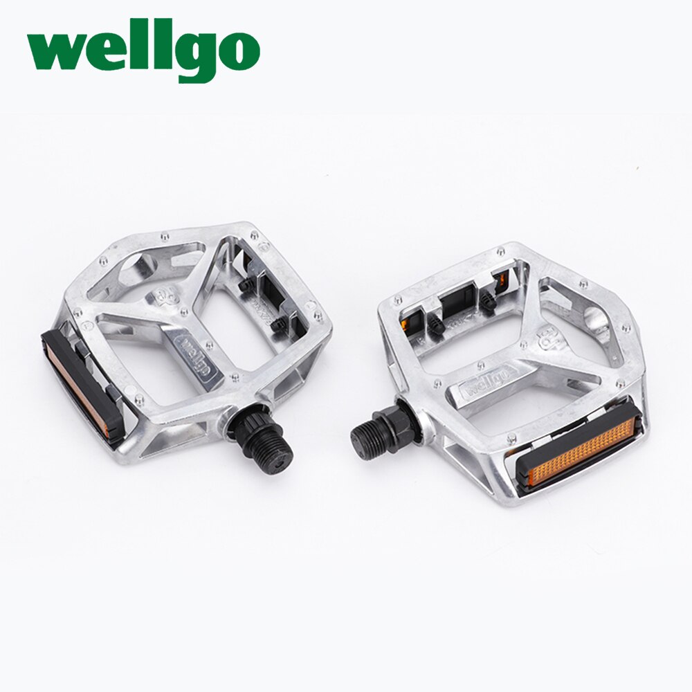 Wellgo Aluminium B249DU Ultralight Fiets Pedaal Cr-Mo Staal Doorn Dubbele Du Dragende Pedalen: B249DU-Silver
