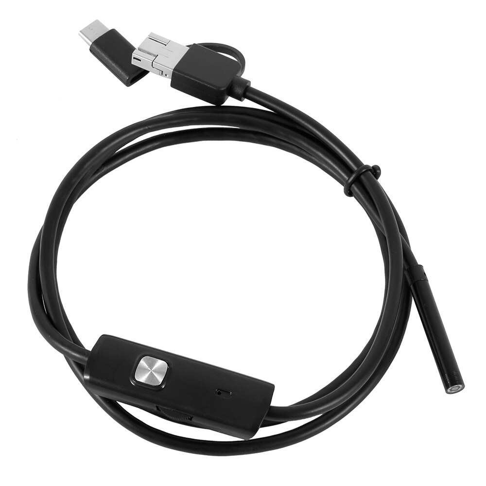 3 in 1 Mini Endoskop Kamera IP67 Wasserdichte 5,5mm 1-10M USB Endoskop Endoskop Inspektion Kamera mit 6 LEDs für Android PC: 1m