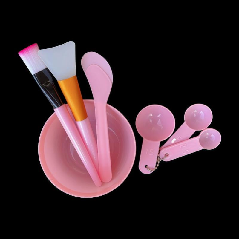 【B】7-teiliges DIY-Gesichtsmasken-Mischset Gesichtsmasken-Mischschüssel-Set Gesichtsmaskenschüssel, Spatel, Silikon-Gesichtsbürsten, Löffel: Gold