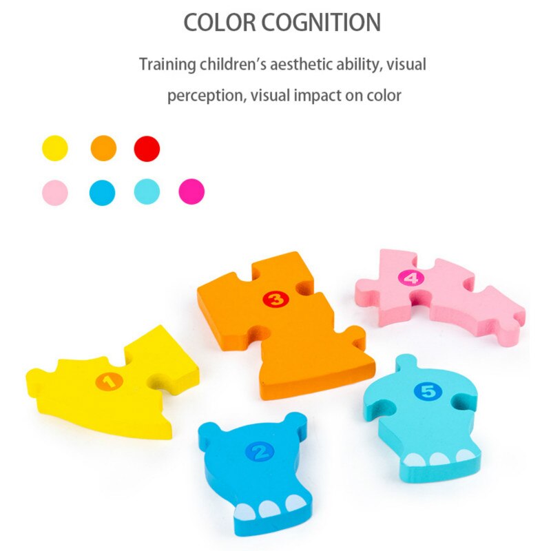 Montessori Wooden Educational Toys Children's 3D Animal Matching Puzzle Building Block Busy Board Preschool Educational Kids Toy