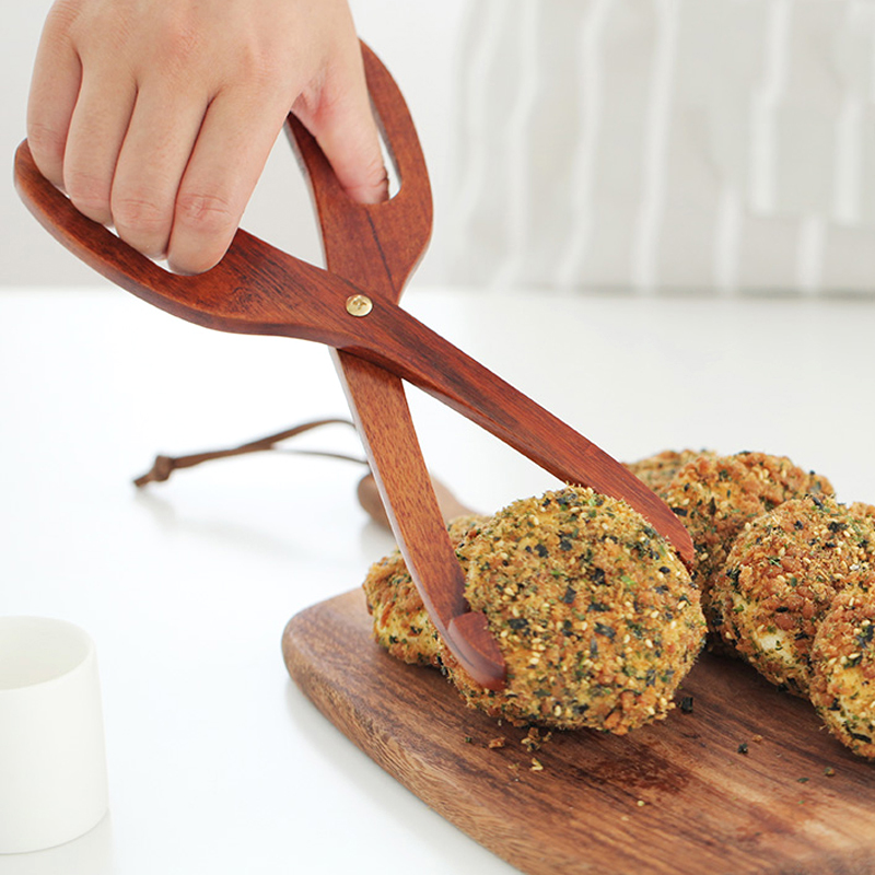 Pinças de comida cozinha de madeira pinças criativo scissor forma bolo sobremesa salada servindo pinças clipe utensílios de cozinha de madeira acessórios