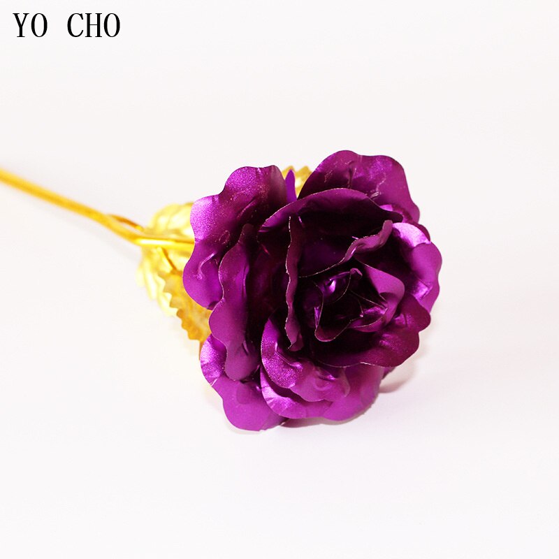Galaxy Rose Eternal 24K Gold Flower Foil Plastic Artificial Roses Valentines Day Beauty Golden Flowers for Wedding Decor: Clear