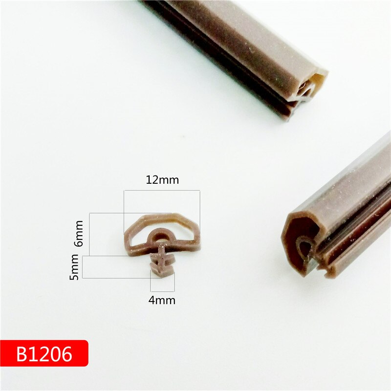 Bande de porte scellée en caoutchouc de silicium | Caoutchouc de silicium, insonorisée, bande de porte, porte/fenêtre, type fente scellée, carré, premium: Brown 12x6mm