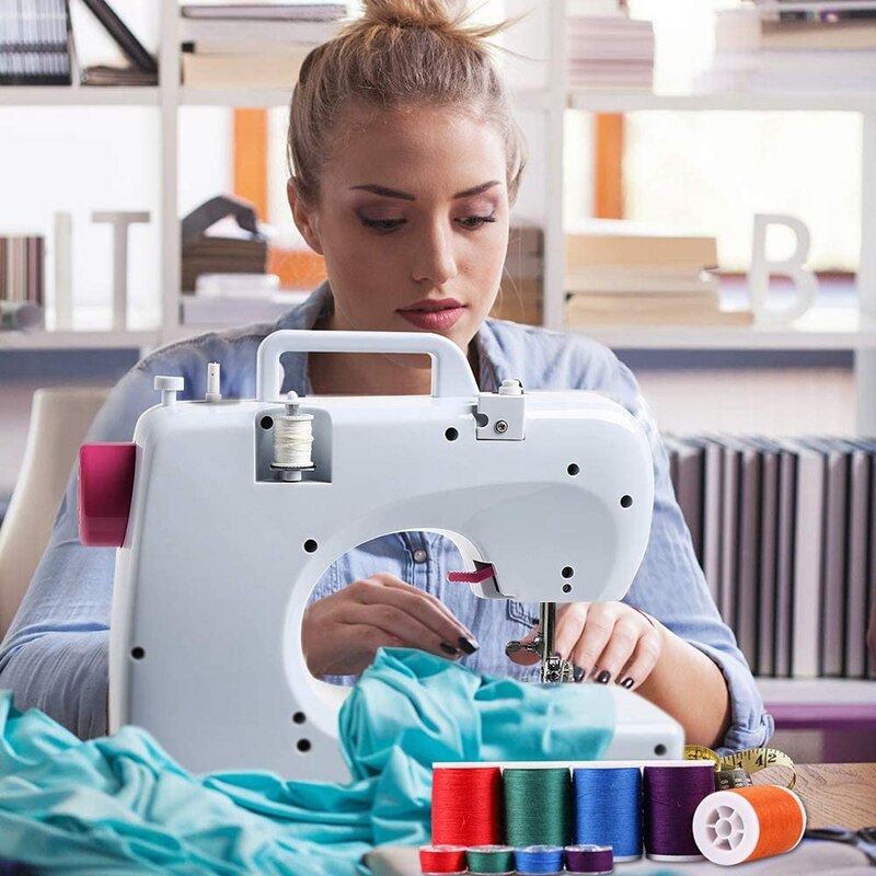 50Pcs Bobbins and Sewing Threads Kits, 21 Colors Cotton Sewing Machine Thread Spools with Prewound Bobbins