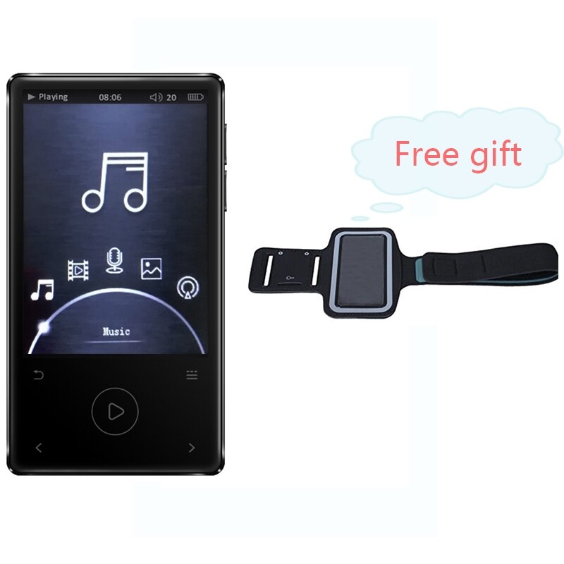 Original  mp4 spillere 8gb 2.4 tommers berøringsskjermstøtte 64 gb sd-kort hifi lyd tapsfri musikkspiller fm radio best  x11: Iq -x11-8g- svart-arm