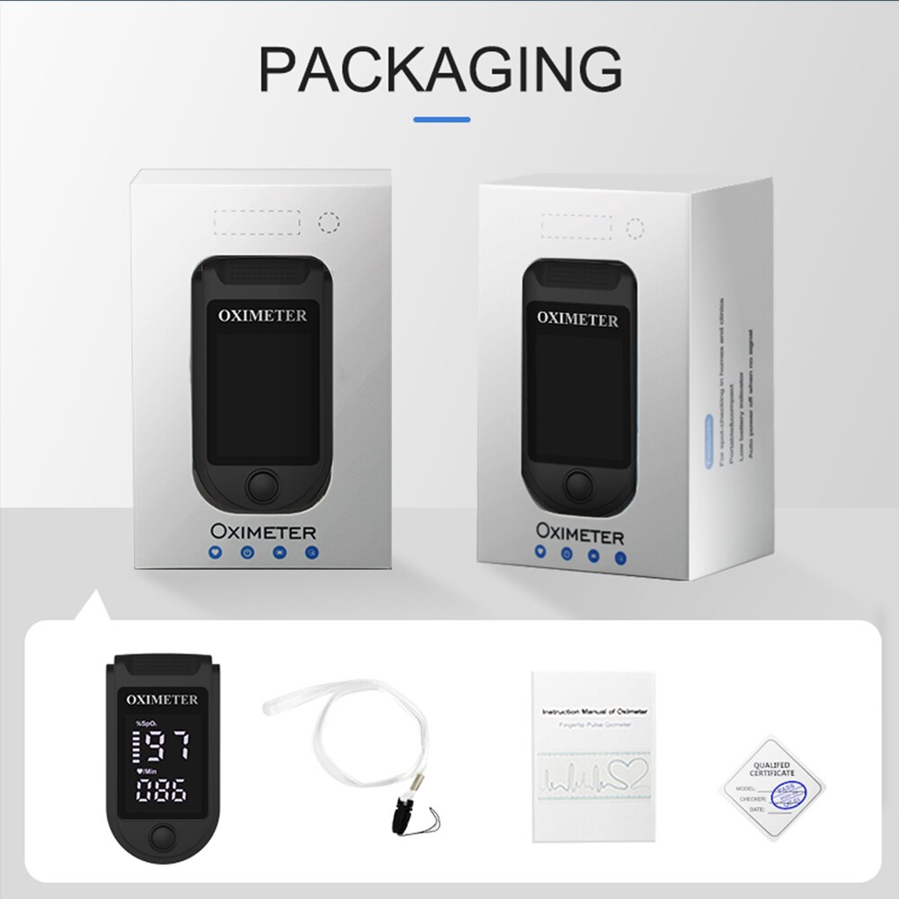 Household Digital Fingertip pulse Oximeter Blood Oxygen Saturation Meter Finger SPO2 PR Monitor health Care