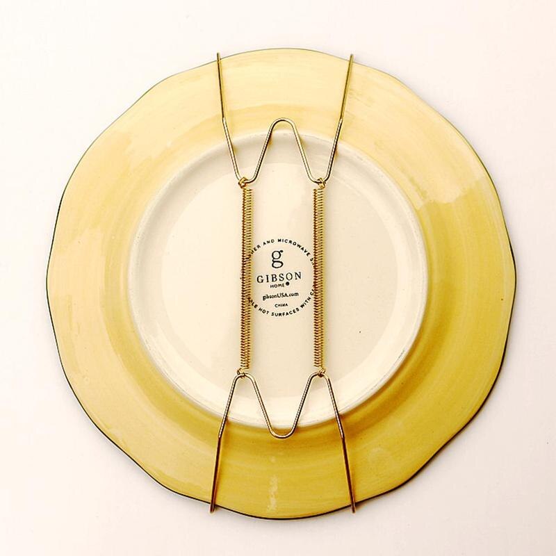 Plate Hanger Holder Wall Display Plate Dish Hangers Stand Supplies Tools Plate Kitchen Spring Storage Holder Home Invisible Q0N1