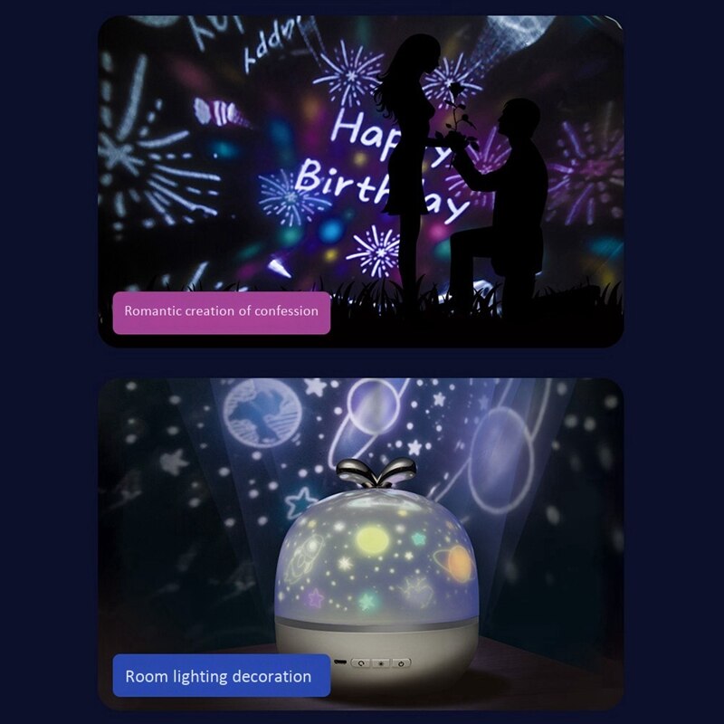 Creatieve Roterende Sterrenhemel Projector Lamp, Met 6 Projectie Films 360 Graden Roterende Sterrenhemel Projector Lamp Licht