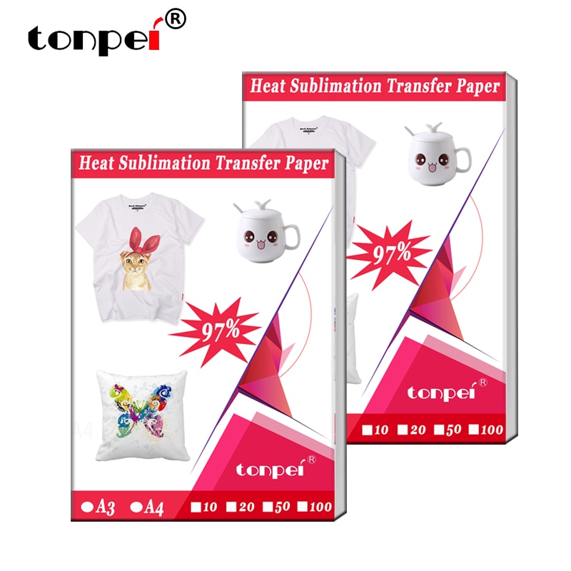 Papel de transferencia por sublimación térmica A3 A4 para camisetas de poliéster, tela, funda de teléfono, de impresión para impresoras de inyección de tinta