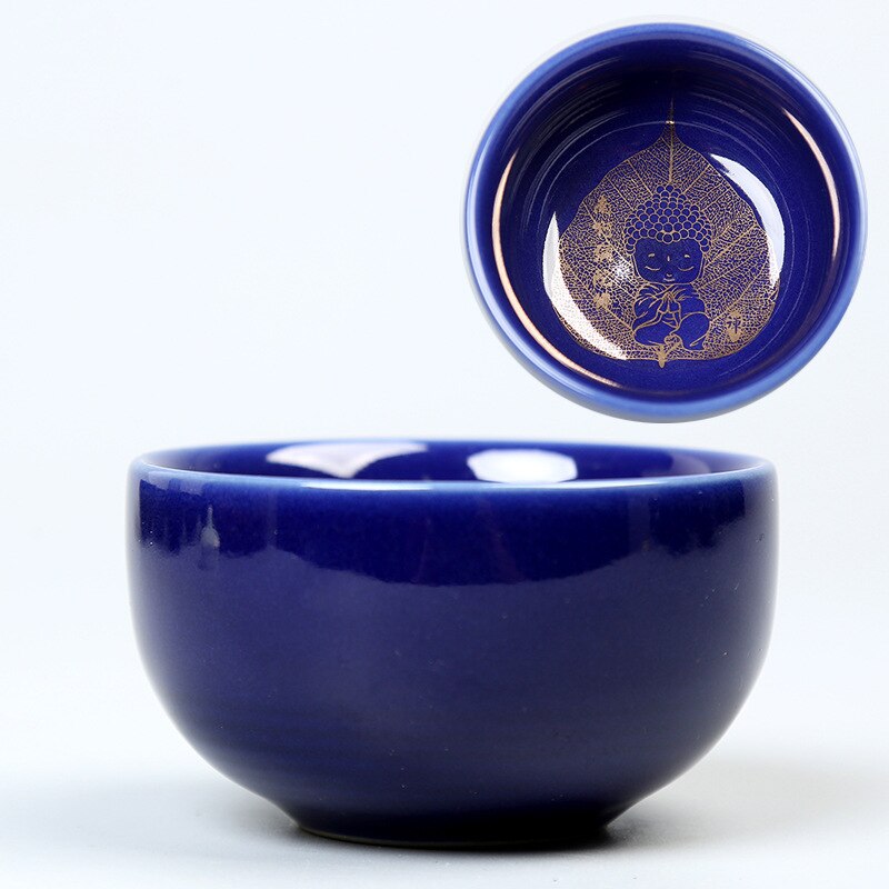 Tasse à thé créative en céramique noir Tianmu tasse à thé papier fleur d'or tasse à haute température avec ménage Kung Fu tasse à thé: B06