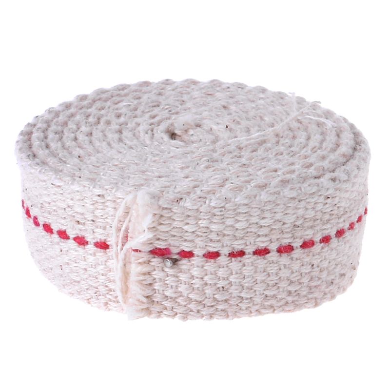 Premium Olie Lamp Mate Platte Katoen Olie Lantaarn Kerosine Lamp Lont Rood Stitch 0.79in Breed 3.3ft Roll HX6D