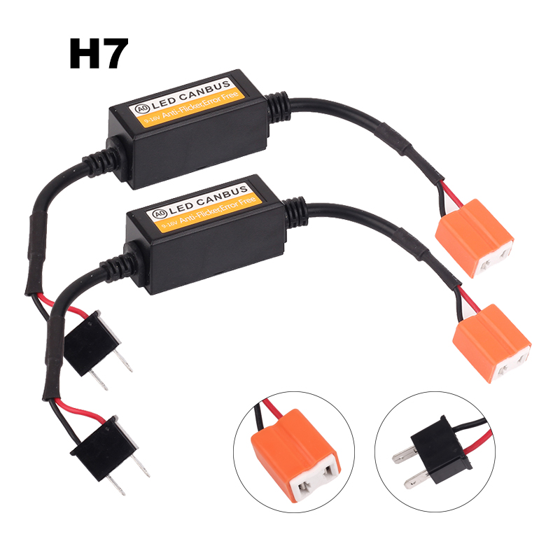 2 uds H7 LED Canbus Error decodificador sin contrato para H4 bombilla de faro LED Kits para SUV niebla lámparas H1 H8 H11 HB3 HB4 adaptador Anti-Flicker