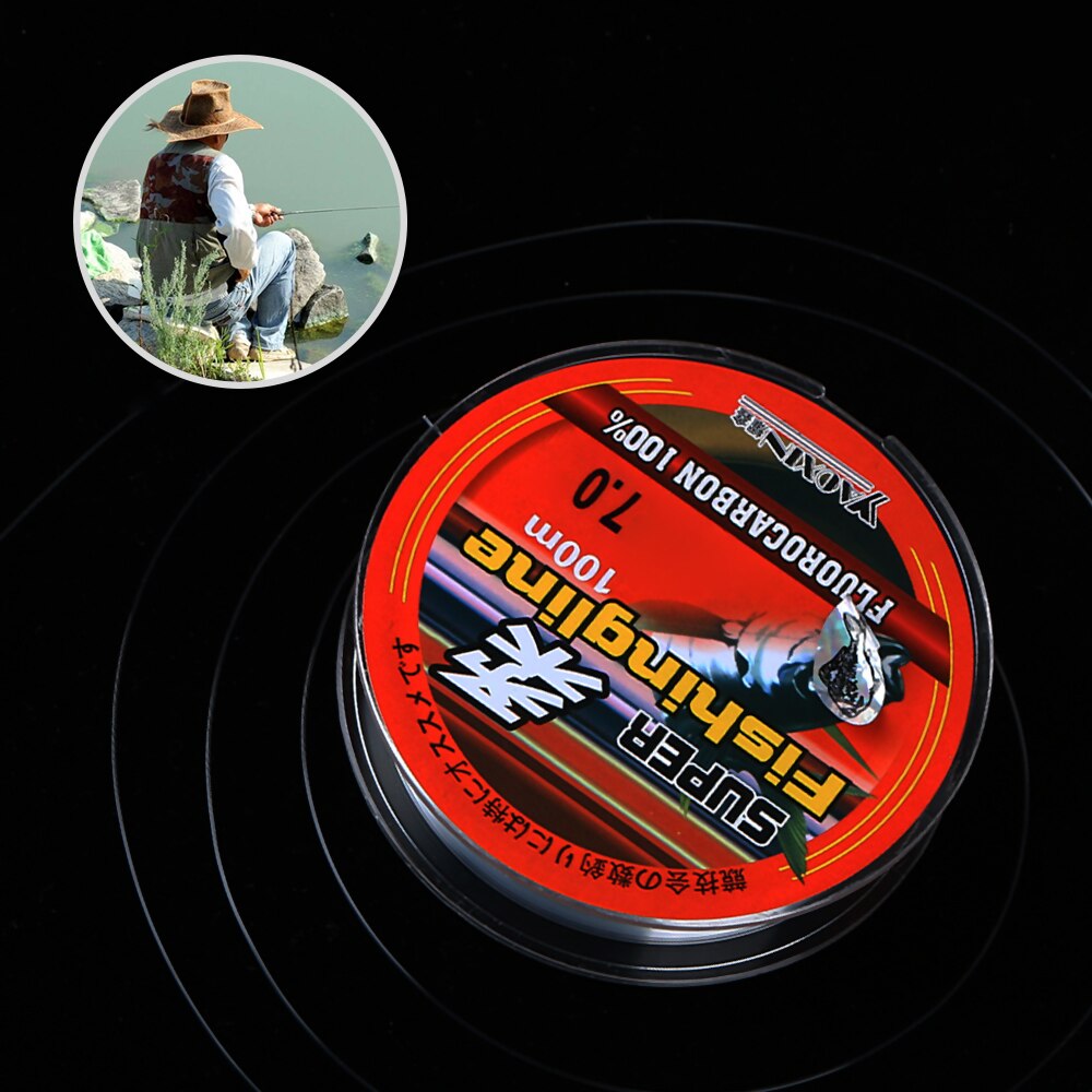 Sedal de pesca de fluorocarbono, hilo de nailon superfuerte, transparente, multifilamento, aparejos de alambre, cuerda fuerte, aparejos de pesca, 0,8-6LB, 100m