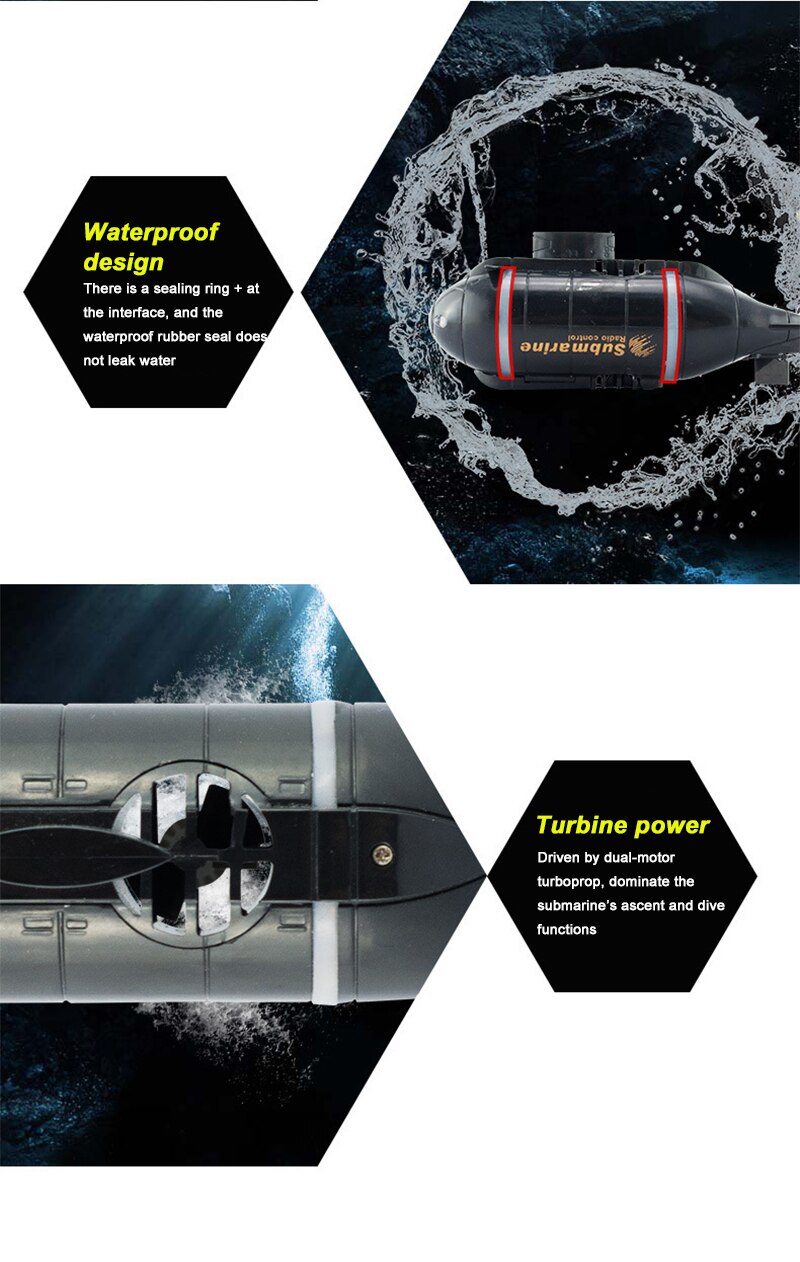 2.4G Wireless Six-way Remote Control Submarine Nuclear Submarine Electric Remote Control Boat Remote Control Toys