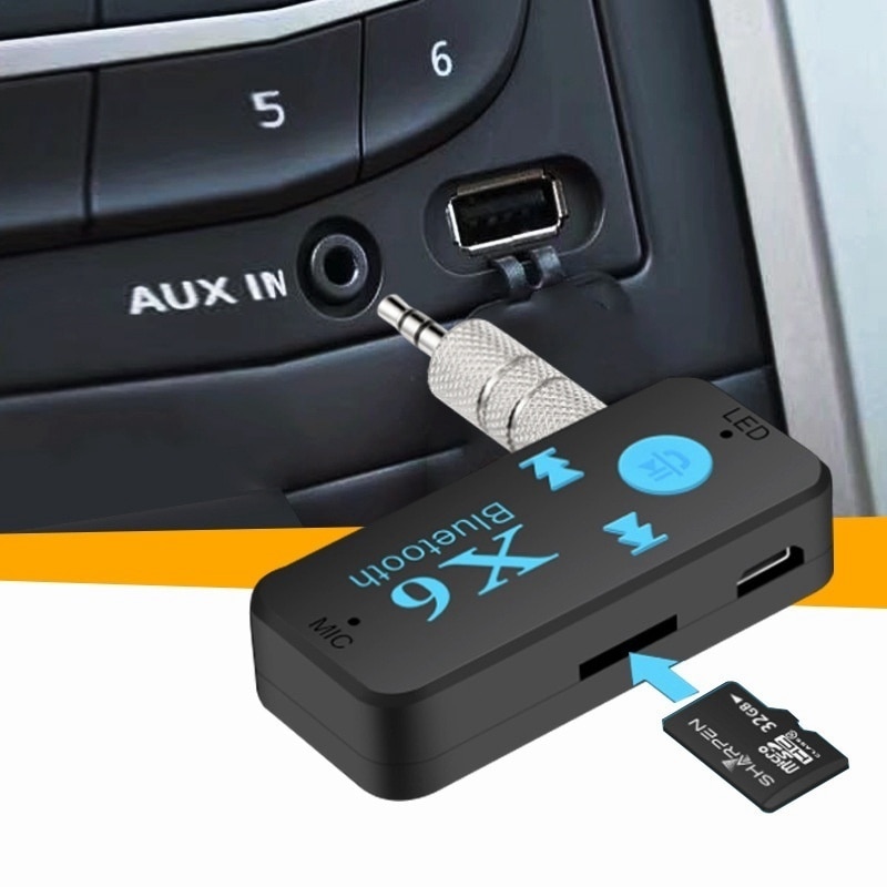 X6 Bluetooth Zender Aux Usb Auto Spelen Muziek Ontvanger Adapter 5.0mm Bluetooth Adapter MP3 Muziek Adapter Voor auto speler