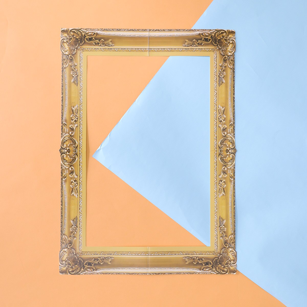 DIY Paper Picture Frame Cutouts Antique Photo Booth Props for Wedding Birthday Party (Gold)