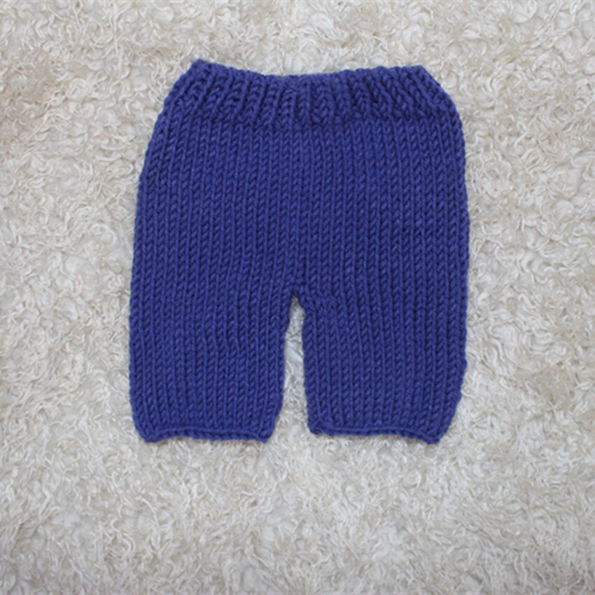 Baby Knit Crochet Costume Blue Striped Soft Set Hand Knit Long Tail Hat Cute Shower