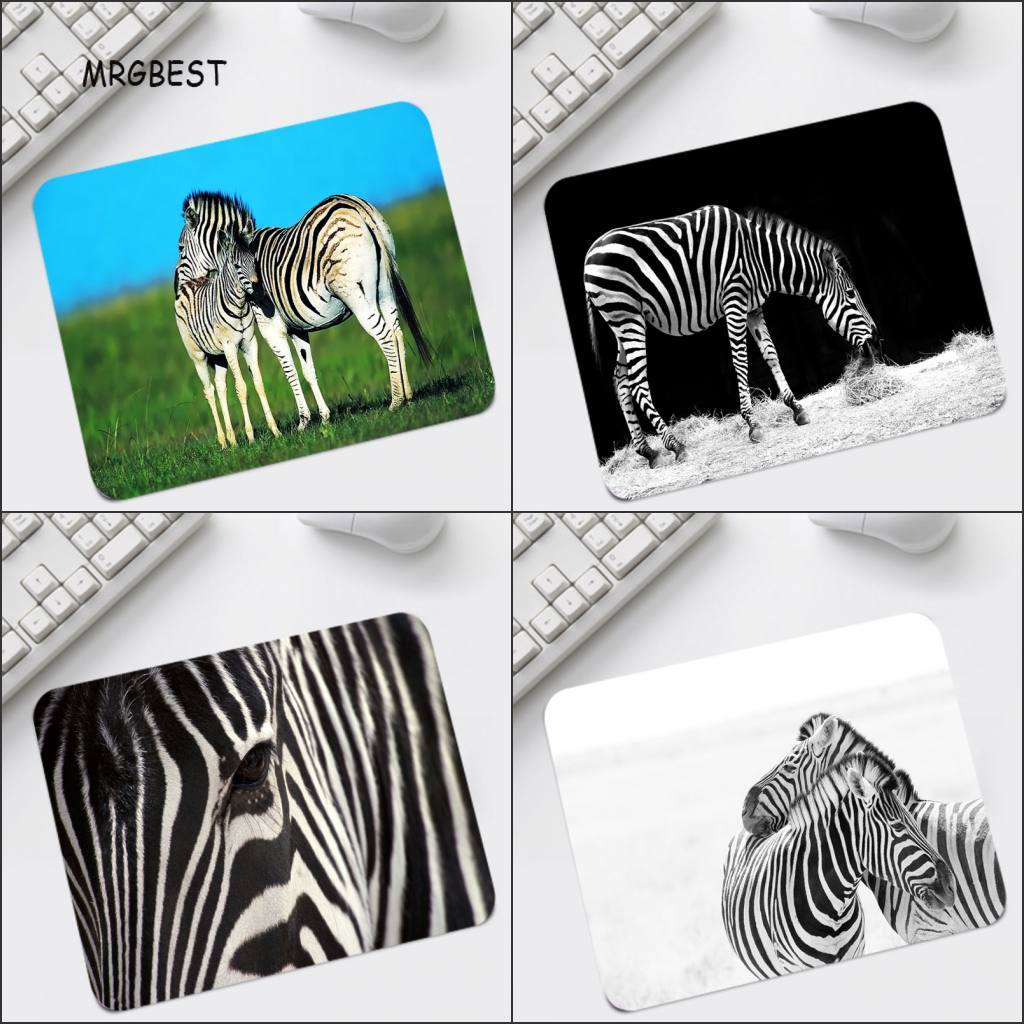 MRGBEST Animal Zebra Mice Mat Computer Gaming Printed Mouse Pad Small Size High-end Rubber Softy for Desktop Game Pad Mat