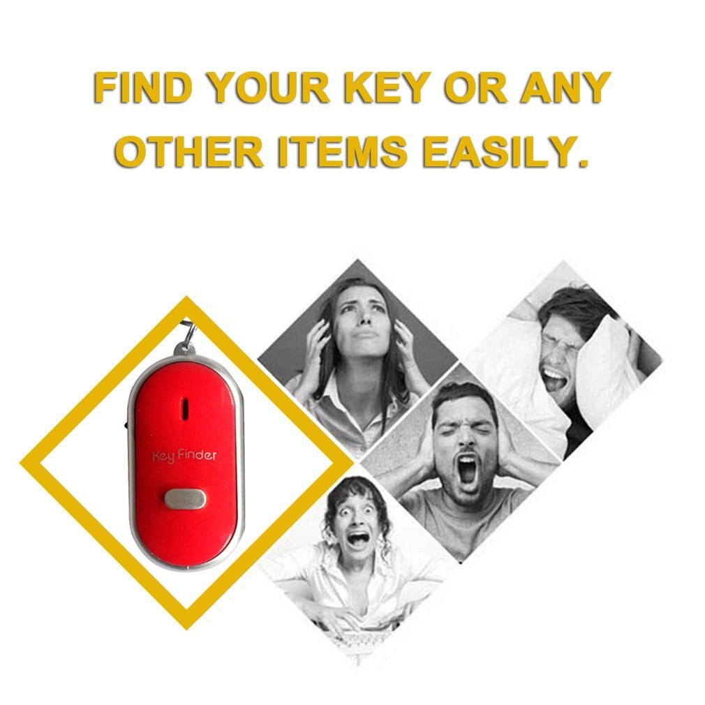 Led fløjte nøgle finder blinkende bip lyd kontrol alarm anti-mistet nøglefinder locator tracker med nøglering