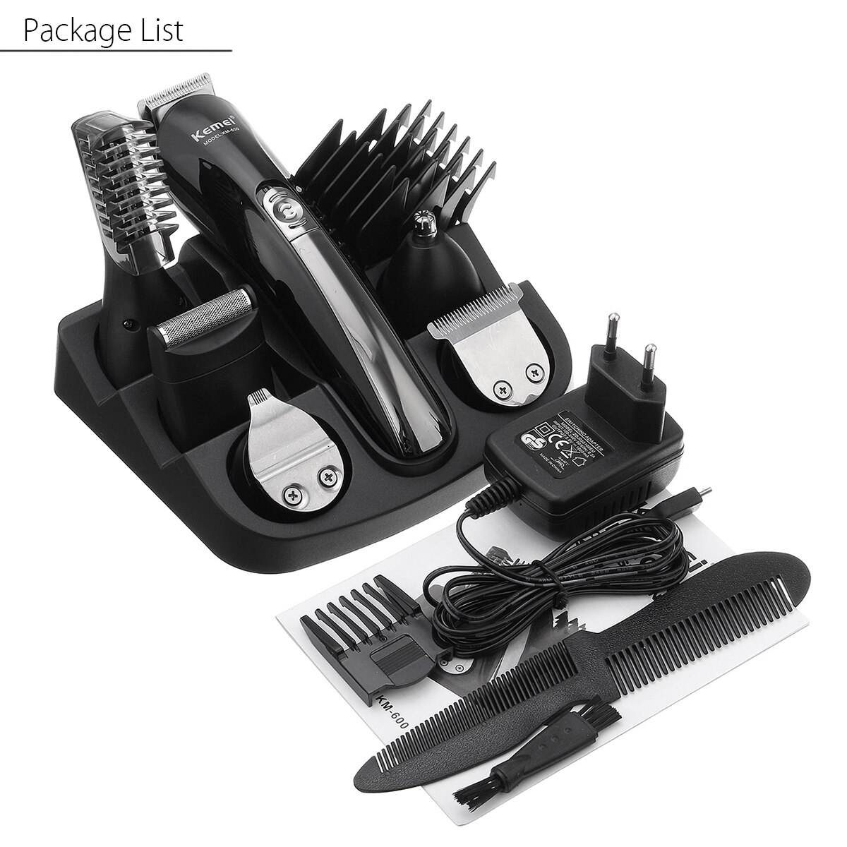 Kemei 11 in 1 multifunktions hårtrimmer hårklipper shaver sæt elektrisk barbermaskine skægtrimmer hårklippemaskine