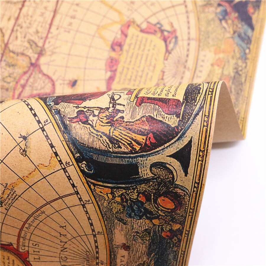 Columbus vintage søkort plakat retro plakat kraftpapir wallsticker bar cafe stue boligindretning 45.5 x 31.5cm