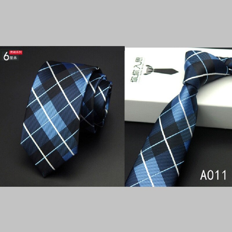 Mens Silk Tie Navy Blue Yellow Striped Slim Necktie 6cm Business Wedding Gravatas Luxury Handmade Gold Tie