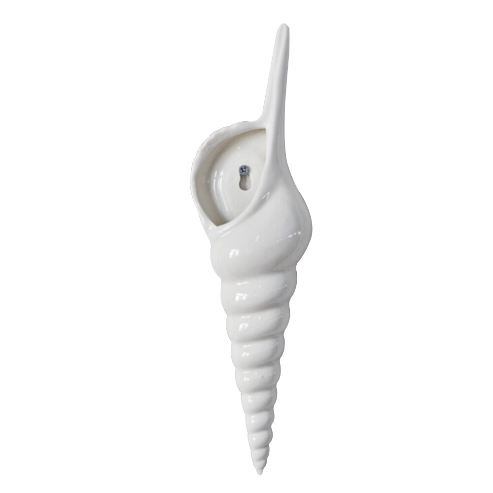 3D Conch Wanddecoratie Vaas Keramische Schelp Schelp Bloem Vaas Muur Opknoping Bloempot Thuis Kamer Achtergrond Muur decor: A2 30.5 x 8 x 4.5 cm