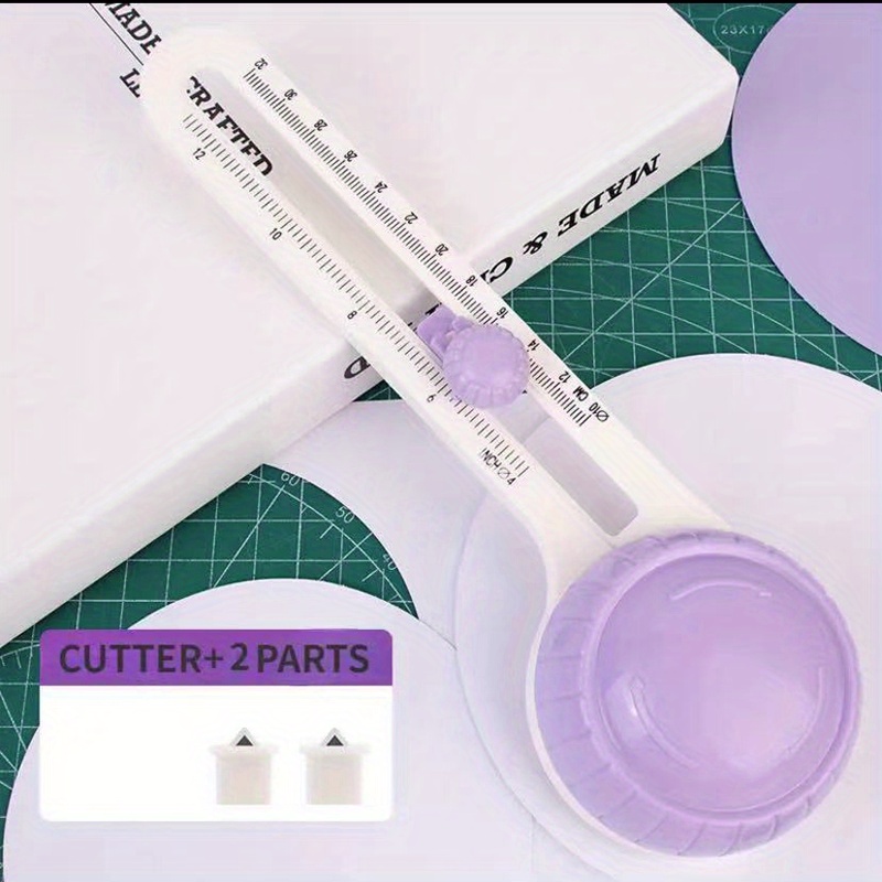 Circular Paper Cutter Scrapbook Cards Circle Shape Cutter DIY Round Cutting Knife 360 Rotary Circle Cutter: plum