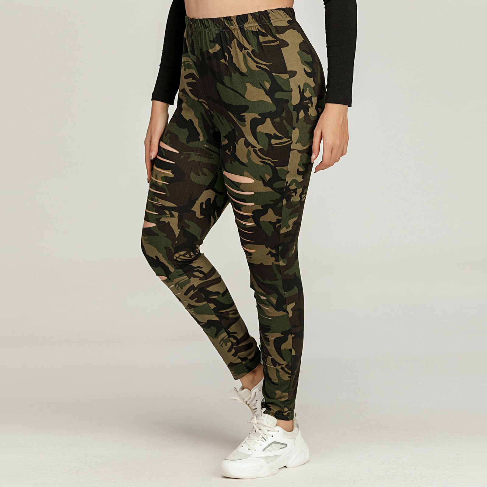 femmes Grande Taille Trou Imprimé Camouflage Legging De Sport Décontracté Yoga Style Graffiti Брюки Женские Chaude #40