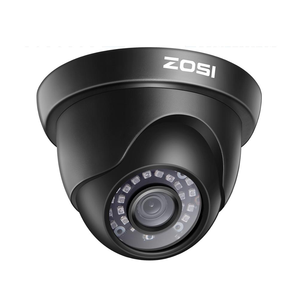 Zosi h .265 tvi cctv kamera 5mp super hd dome sikkerhed udendørs overvågningskamera cctv nattesyn videoovervågning: Sort